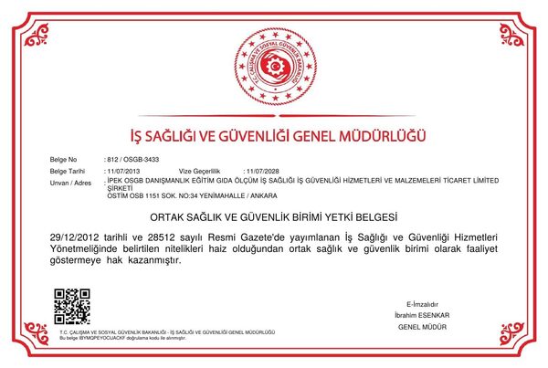 OSGB Yetki Belgesi önizleme